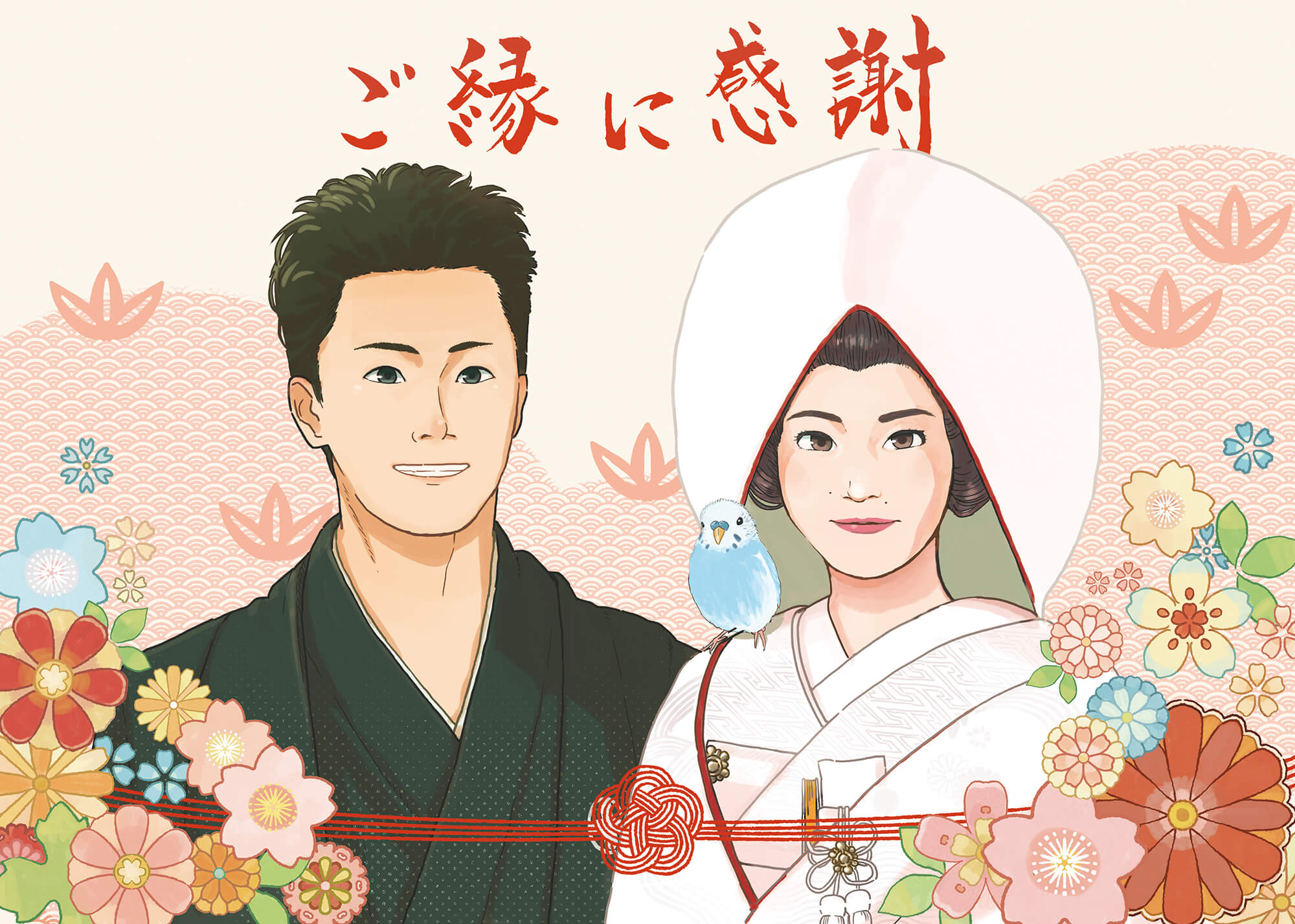 お仕事 結婚式のプレゼント用に夫婦の似顔絵を制作しました イラストレーターいわざきももこ